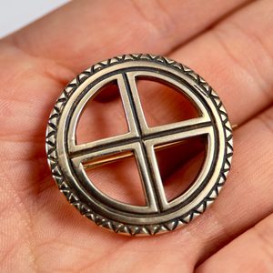 SUN CROSS, bronze brooch