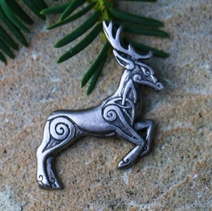 CELTIC DEER - HERNE, ZINC, PENDANT, ANTIQUE SILVER - CELTIC PENDANTS{% if kategorie.adresa_nazvy[0] != zbozi.kategorie.nazev %} - JEWELLERY - BRONZE, ZINC{% endif %}