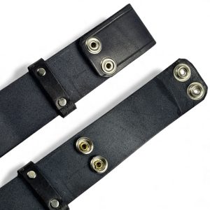 LEATHER BELT with buckle change system, black