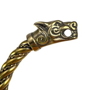 FENRIR, Viking Wolf Bracelet, brass