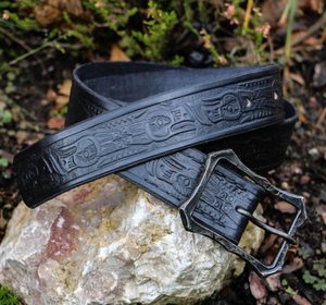 Thunderbird, leather belt with forged buckle