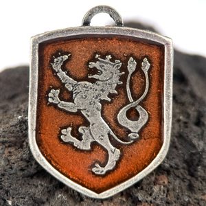 Bohême, armoiries médiévales dans un bouclier, zinc, émail