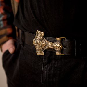 Thor's hammer, belt buckle, brass