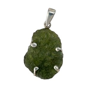 BARBARA, silver pendant with Czech Moldavite Ag 925