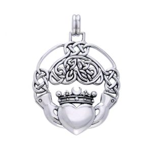 PENDENTIF CLADDAGH NOUÉ CELTIQUEMENT