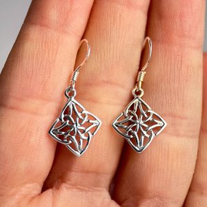 Nœud celtique, boucles d'oreilles en argent 925/1000