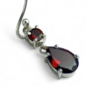 KYANE, boucles d'oreilles en argent, grenat, Ag 925/1000