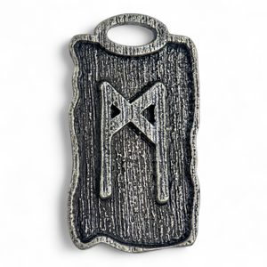Mannaz - Rune Pendant zinc