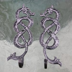 VIKING DRAGON, forged hook / key hook - left