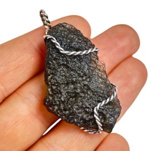 MUSA, collier - Moldavite, argent 925/1000