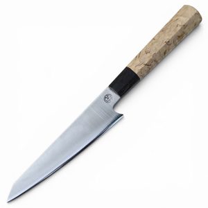 Japanese Honesuki Knife, Stainless Steel, Birch