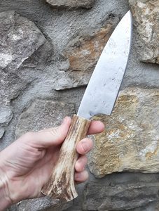 BOREK, forged knife with antler