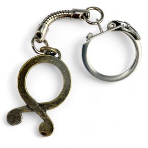 Troll cross keychain, zinc old brass