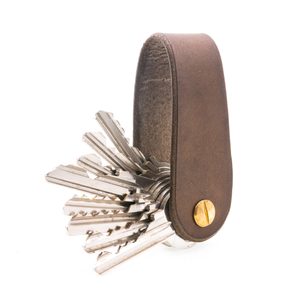 MORLEY, leather keychain brown