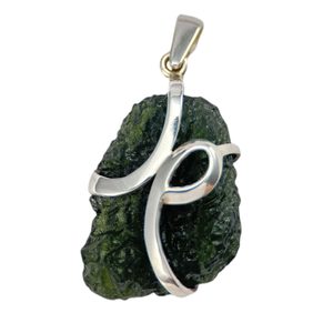 LUZNA, silver pendant, Moldavite Ag 925