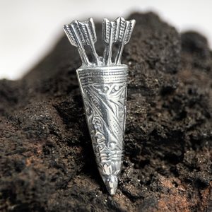 QUIVER, archery pendant, silver