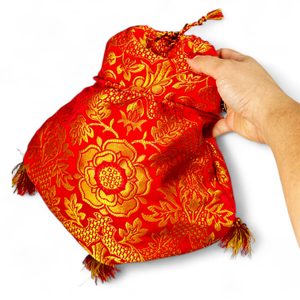 Sac de dame médiéval, XVe siècle, brocart