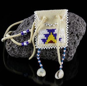 Native American Beaded Neck Pouch, Indians