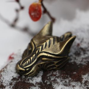 WARG Norse Wolf Viking Pendant, zinc antique brass