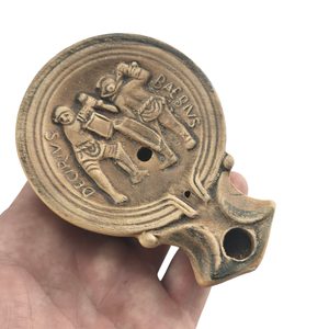 OIL LAMP, gladiatorial duel, lantern