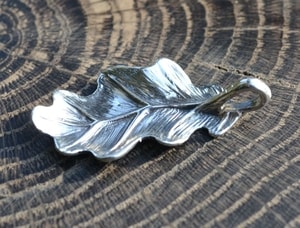 Feuille de chêne, pendentif, argent 925