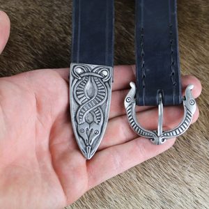 VIKING BELT, Borre Beast, leather black