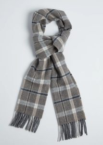 Irish Scarf, Foxford Grey and Mink Check