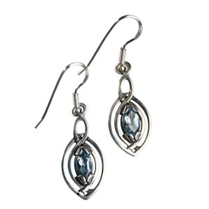 MAIA, earrings, silver 925 blue topaz