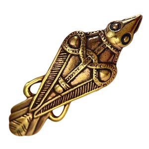 VIKING RAVEN BROOCH, Oland, Sweden, bronze brooch