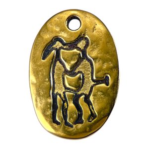 ELSKERE, Lovers, Tanum petroglyph, brass pendant