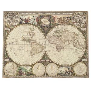 Weltkarte Nova totius terrarum orbis tabula, Frederik de Wit, handgeschöpftes Papier
