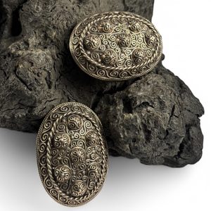 BROCHE DE TORTUE VIKING, Hedeby, bronze- paire