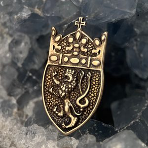 St. Wenceslas Crown - Czech Lion, pendant, bronze