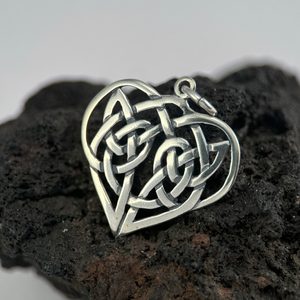 Coeur celtique, pendentif, argent
