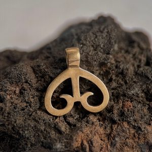 HEART LUNULA, bronze pendant
