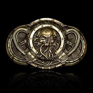 ALIEN, belt buckle, brass