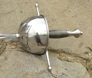 RAPIER WITH CUP HILT, etched