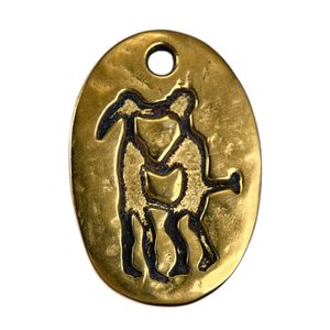 ELSKERE, Lovers, Tanum petroglyph, brass pendant