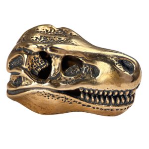 TYRANNOSAURUS REX, T-Rex, skull pendant, bronze