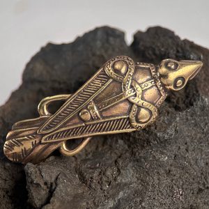VIKING RAVEN BROOCH, Oland, Sweden, bronze brooch