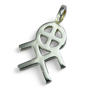 SUN AND HEAVENLY HORSES SYMBOL, silver pendant