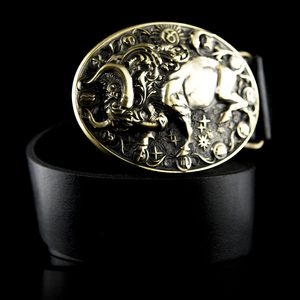 Taurus bull, belt buckle, brass