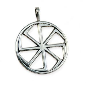 SLAVIC SUN WHEEL TALISMAN, silver Ag 925, pendant