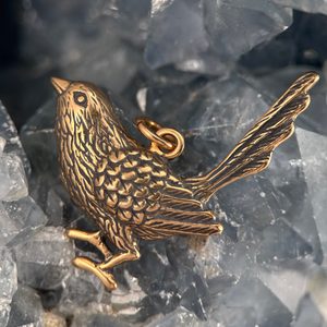 Great Tit Bird, bronze pendant