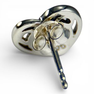 Celtic heart, silver earrings, pearl 925/1000