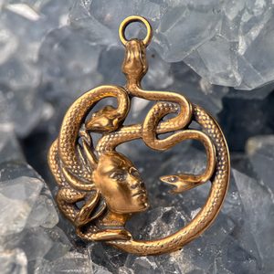 MEDUSA, antique, bronze, pendant
