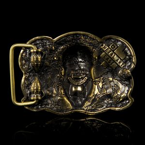 SPARTAN, warriors, belt buckle, brass