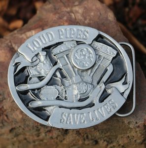 LOUD PIPES SAVE LIVES, motorcycle belt buckle