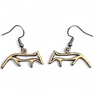 GUMPI, sámischer Wolf, Ohrringe, Bronze