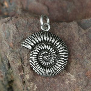 AMMONITE, pendant, zinc antique silver